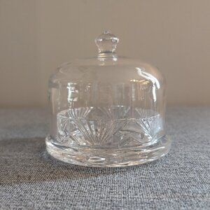 Etched Crystal Domed Dish/Butter Bell, EUC